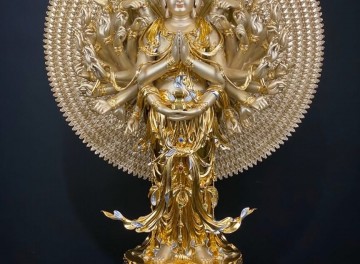Tượng thiên thủ thiên nhãn đứng hào quang cao cấp 